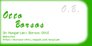 otto borsos business card